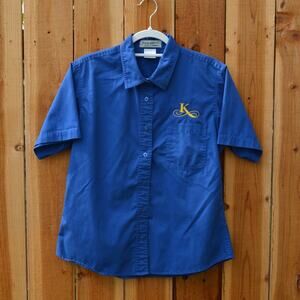 Vintage 1990s Doc & Amelia "K" Initial Blue Work Shirt